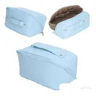 Necessaire Feminina Grande Maquiagem Cosméticos Bolsa Viagem Cor Marrom Desenho Do Tecido Lisa